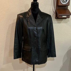 Preston & York silky smooth leather jacket w/ bound button holes size PM